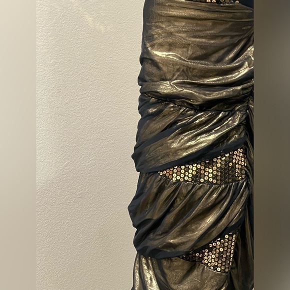 Z. CAVARICCI  GOLD SEQUINS SPLICE TUBE DRESS WOMENS SIZE 22 - Picture 7 of 12